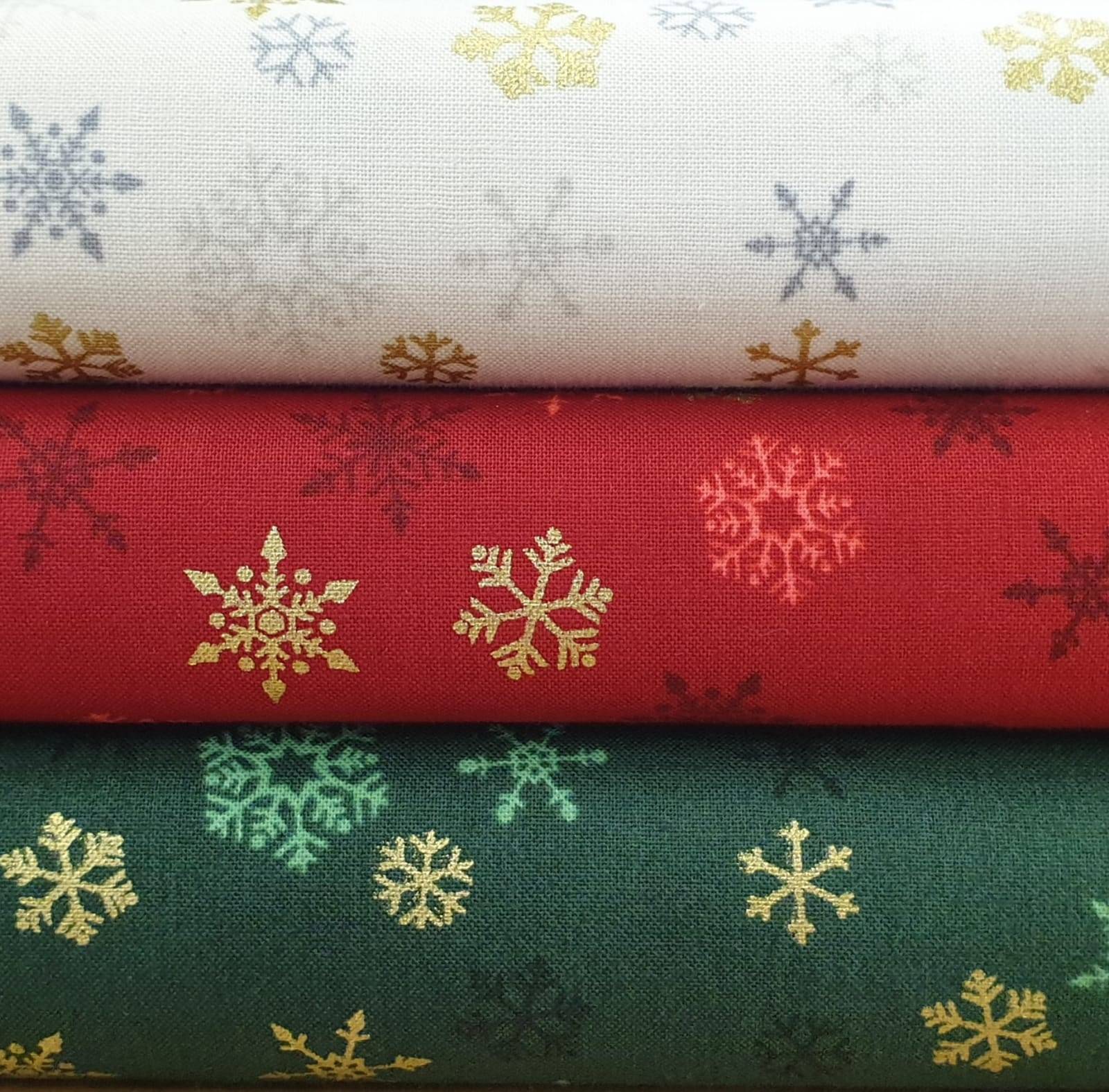OMBRE SNOWFLAKE Double Border Christmas Prints by Makower | Nimble Thimbles