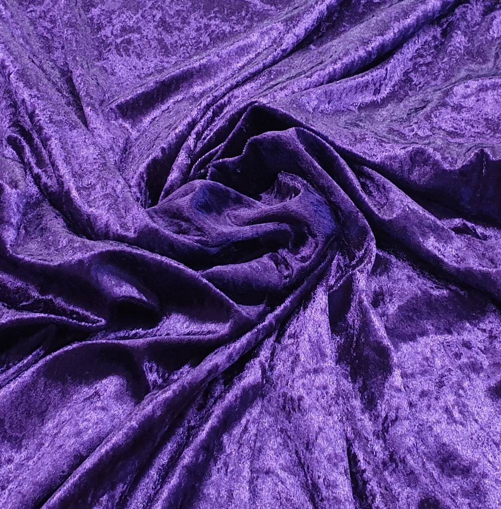 Crushed Velvet Fabric Material Stretch Velour 150cm Wide. (BLACK
